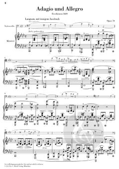 Adagio und Allegro op. 70 von Robert Schumann für Klavier und Horn - Fassung für Violoncello im Alle Noten Shop kaufen