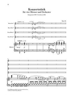 Konzertstück für 4 Hörner und Orchester op. 86 von Robert Schumann für 4 Hörner und Klavier (Stimmensatz)