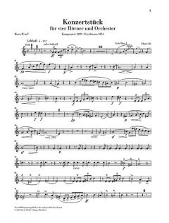 Konzertstück für 4 Hörner und Orchester op. 86 von Robert Schumann für 4 Hörner und Klavier (Stimmensatz)
