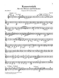 Konzertstück für 4 Hörner und Orchester op. 86 von Robert Schumann für 4 Hörner und Klavier (Stimmensatz)