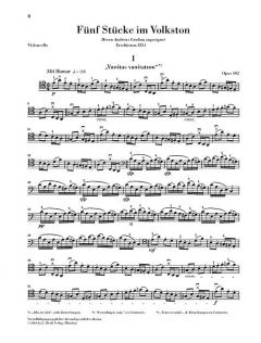 5 Stücke im Volkston op. 102 von Robert Schumann für Violoncello und Klavier (mit bezeichneter und unbezeichneter Violoncellostimme) im Alle Noten Shop kaufen