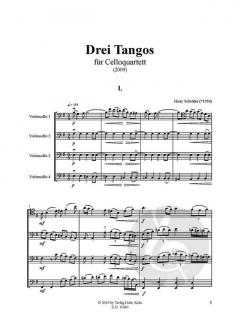 Drei Tangos von Harry W. Schröder für Cello-Quartett (2009) im Alle Noten Shop kaufen