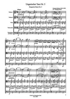 Ungarischer Tanz Nr. 5 von Johannes Brahms für Streichquartett im Alle Noten Shop kaufen