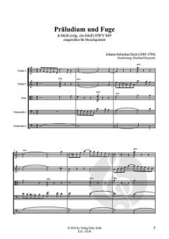 Präludium und Fuge d-Moll BWV 849 von Johann Sebastian Bach für Streichquintett (original cis-Moll) im Alle Noten Shop kaufen