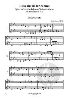 Leise rieselt der Schnee von Lothar Graap für Horn Duett