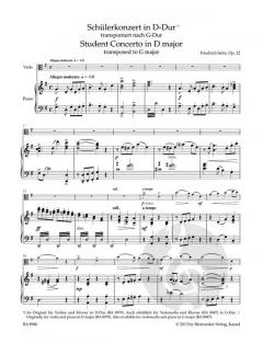 Concerto D-Dur op. 22 von Friedrich Seitz 