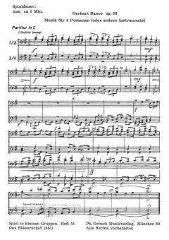 Musik für vier Posaunen von Gerhard Banco im Alle Noten Shop kaufen