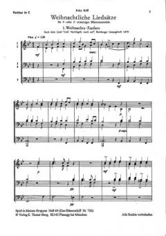 Weihnachtliche Liedsätze für vier- oder fünfstimmiges Bläserensemble (Fritz Köll) 