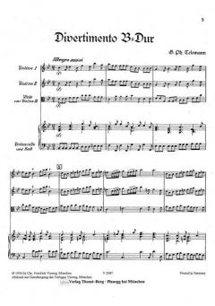 Zwei Divertimenti für Streichorchester und Cembalo Nr. 2 von Georg Philipp Telemann im Alle Noten Shop kaufen (Partitur)
