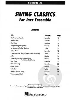 Swing Classics For Jazz Ensemble 