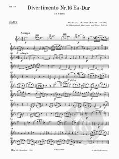 Divertimento Nr. 16 Es-Dur KV 289 von Wolfgang Amadeus Mozart 