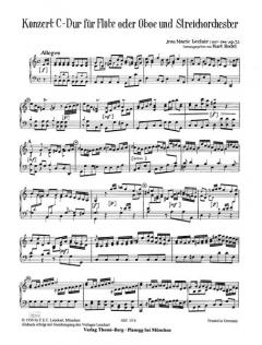 Konzert für Flöte (Oboe/Violine), Streicher und Continuo von Jean-Marie LeClair im Alle Noten Shop kaufen