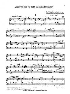 Konzert für Flöte und Streichorchester von Carl Philipp Emanuel Bach im Alle Noten Shop kaufen