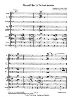 Konzert für Fagott und Orchester von Franz Danzi im Alle Noten Shop kaufen (Partitur)