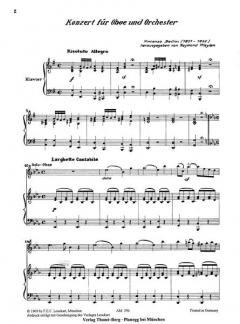 Konzert für Oboe und Orchester von Vincenco Bellini im Alle Noten Shop kaufen