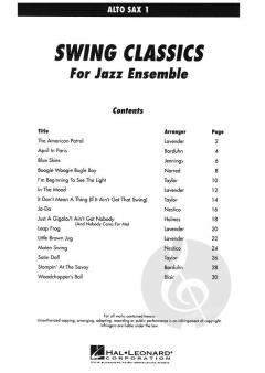 Swing Classics For Jazz Ensemble 