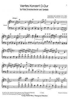 4. Konzert von Friedrich II. für Flöte, Streichorchester und Continuo im Alle Noten Shop kaufen