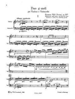 Duo für Violine und Violoncello von Ermanno Wolf-Ferrari 