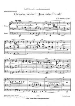 Choralvariationen 'Jesu, meine Freude' von Karl Höller 