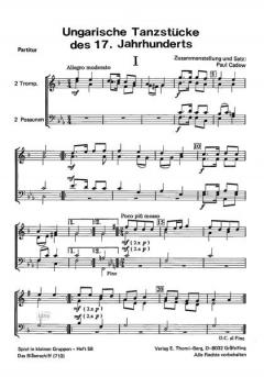 Ungarische Tanzstücke des 17. Jahrhunderts (Paul Cadow) 