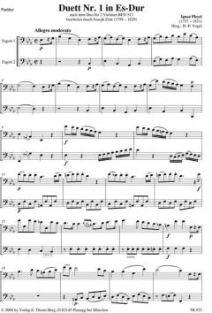 Vier Duette des 18. Jahrhunderts Heft 2 (Franz Ignaz Pleyel) 