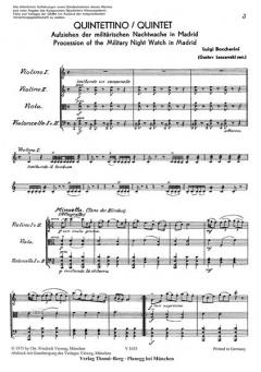Quintettino 'Aufziehen der militärischen Nachtwache in Madrid' von Luigi Boccherini 