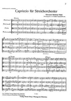 Capriccio für Streichorchester von Giovanni Battista Vitali im Alle Noten Shop kaufen (Partitur)