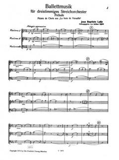 Ballettmusik für dreistimmiges Streichorchester von Jean Baptiste Lully im Alle Noten Shop kaufen (Partitur)