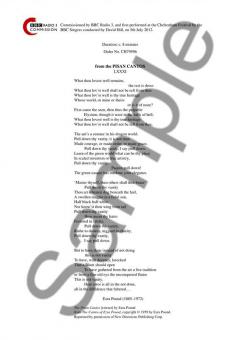 From The Pisan Cantos (For 24 Mixed Voices) (Hugh Wood) 