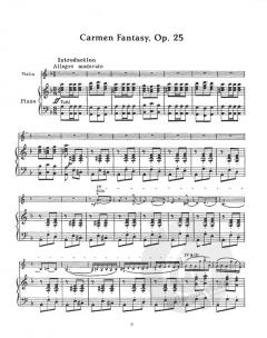 Zigeunerweisen, Carmen Fantasy, Introduction & Tarantella von Pablo de Sarasate 