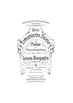 3 Romantic Pieces Op. 13 von Leone Sinigaglia 