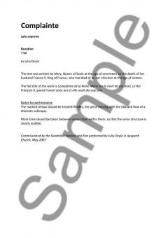 Complainte (for Solo Soprano) von James Weeks 