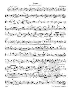 Sonate in vier Teilen für Violine und Violoncello von Maurice Ravel 