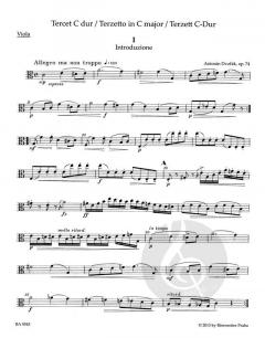 Terzett für zwei Violinen und Viola C-Dur op. 74 von Antonín Dvorák 