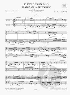 12 études en duo von Jean-Pierre Labaste 