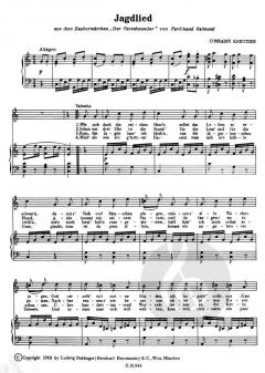 Jagdlied aus dem Zaubermärchen Der Verschwender von Ferdinand Raimund von Conradin Kreutzer 