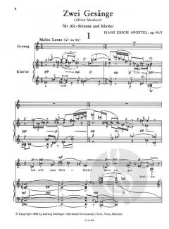 2 Gesänge für Alt-Stimme und Klavier op.40 von Hans Erich Apostel 
