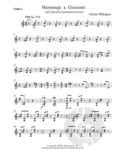 Homenaje a Gismonti von Arturo Marquez für Streichquartett im Alle Noten Shop kaufen