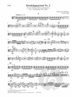 Streichquartett Nr. 2 Op. 3 von Mieczyslaw Weinberg für Streichquartett im Alle Noten Shop kaufen (Stimmensatz)