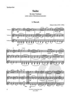 Suite für drei Violinen von Johann Lütter im Alle Noten Shop kaufen