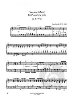 Fantasie für Pianoforte solo f-Moll op. 8 von Hatto Ständer 