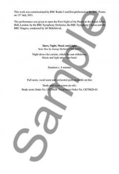Stars, Night, Music And Light (Vocal Score) (Judith Weir) 