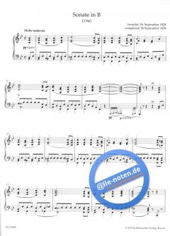 Sonate für Klavier B-Dur D 960 von Walburga Litschauer im Alle Noten Shop kaufen