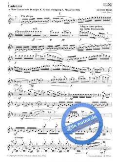 Kadenzen zum Flötenkonzert in D-Dur, KV 314 von Wolfgang A. Mozart von Luciano Berio im Alle Noten Shop kaufen