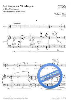 Drei Sonette von Michelangelo von Wolfgang Rihm 