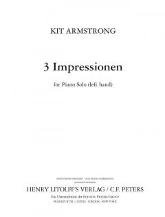 3 Impressionen von Kit Armstrong für Klavier solo im Alle Noten Shop kaufen (Partitur)