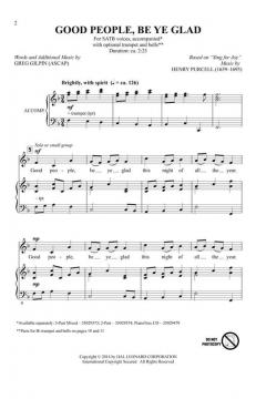 Good People, Be Ye Glad (Henry Purcell) 