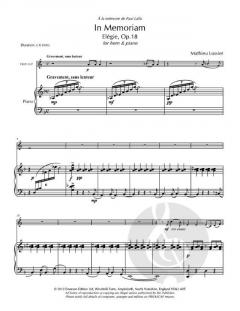 In Memoriam Elégie Op.18 von Mathieu Lussier für Horn und Klavier