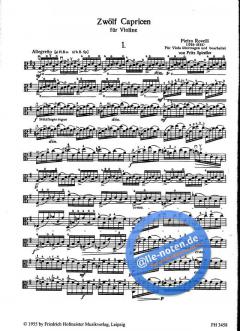 12 Capricen für Violine von Pietro Rovelli für Viola übertragen im Alle Noten Shop kaufen