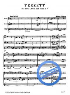 Terzett für zwei Oboen und Horn in F für zwei Oboen und Horn in F im Alle Noten Shop kaufen